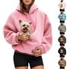 Generico Felpa Porta Gatto Cane con Tasca per Cotone Donna Peluche Cani Felpe Invernali Cappuccio E Gatti Marsupio in con Animali per E Pullover Casual Invernale Unisex Casa All'aperto