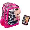 PRESTIGE & DELUXE Zaino scuola Believe Orsetto dell'amore Cuori Tinta unita young pool Over per primaria e secondaria ragazzo bambino + Astuccio One Time completo di cancelleria + set penne scrittura
