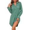 Bresdk Pigiama Donna Camicia da Notte Donna Aperta Davanti Invernale Cotone | Manica Lunga con Bottoni Loungewear Parto Ospedale Allattamento Premaman