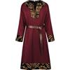 Generisch Costumi rinascimentali medievali da uomo vintage nobile tunica vichinga aristocratico cavaliere robe halloween guerriero costumi carnevale vestiti con cintura cavaliere pirata guerriero