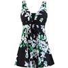 Wantdo Costume da Bagno Donna Curvy Intero con Controllo Pancia Tankini | Vita Alta, Modellante,Push-Up, Senza Ferretto,con Shorts/Gonnellino Integrati,Taglie 44-58,Moda da Spiaggia, Vacanze Estive