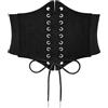 Werforu - Cintura elasticizzata a vita alta, da donna, stile guêpière, larga, con lacci