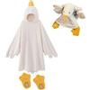 Generic Divertente coperta con cappuccio a forma di oca bianca, simpatica coperta indossabile pigiama con scarpe, calda e morbida, per adulti, ragazzi e bambini