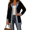 Gienslru Cardigan Donna con Inserti in Jeans Giacca in Maglia Patchwork con Bottoni | Maglione Aperto Manica Lunga Elegante Casual Mezza Stagione Coprispalle a Coste per Autunno Primavera Look Urbano Trendy 2026