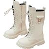 Generico Stivali per Bambini E Ragazze, Imbottiti, in Pelle, Classici Stivali Invernali con Cerniere Laterali, Eleganti Caldo Peluche Alto Scarpe, Suola Spessa Antiscivolo Neve Stivaletti