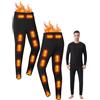 APTBJKUiU Biancheria intima unisex riscaldata,Zona 26 Top termico riscaldato, pantaloni con 16 zone,Interfaccia di alimentazione USB/DC,3 impostazioni di temperatura, adatta per campeggio ed escursionismo