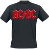 AC/DC Red Logo Uomo T-Shirt Manica Corta Nero Regular/Taglio Standard
