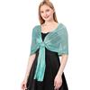 LumiSyne Donna Scialle Stola Metallici Scintillanti Con Fibbia Ad Anello Tinta Unita Glitter Nappe a Frange Foulard Lunga Leggero Stola Elegante Per Abito Da Sera Sposa Matrimonio Cerimonia Festa