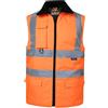 Oralidera Gilet Imbottita di Sicurezza Invernale Giubbotto Catarifrangente Adulto Smanicato Gilet da Lavoro ad Alta visibilità, Arancia, L