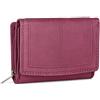 J. Wilson London Portafoglio da donna in vera pelle con protezione RFID, portamonete con cerniera, Bordeaux, M, Contemporaneo