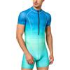 Chaoyinn Uomo Wrestling Singlet Manica Corta Swimmwear Jumpsuit Aderente Tuta in Neoprene Body Nuoto Salopette Clubwear Tuta da Corsa Natale