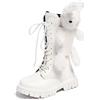 Generico Stivaletti Bambina Scarpe Alta Anfibi Stringati Eleganti Moda Ragazza Stivali Sportivi Outdoor Camminata Leggeri Autunno Inverno Combat Boots