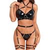RSLOVE Completo Intimo Donna Sexy Set di Lingerie Reggiseno e Slip con Giarrettiera 6 Pezzi