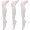 Manzi, 3 paia di collant da donna per balletto e danza, modello basic convertibile