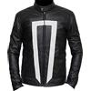 MAXDUD Ghost Biker Agents of R.I.D.E.R Costume di Halloween Giacca in pelle nera