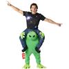 Morph Costume alieno per adulti che porta cavalcata sulle spalle vestito alieno rapimento divertente costumi di Halloween