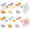 ACMEDE Calzini Estivi per Bambini 8 Paia, Calzini Antiscivolo Cotone Morbido Traspirante Calze Colorati Neonato Neonata Carino Calze Ragazze Calzini Colorato per 0-7 Anni Neonato/Ragazza