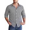 Halfword Camicia Quadri Uomo Maniche Lunghe Popeline Cotone Tradizionale Oktoberfest Botton-Down