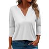 SCBFDI Today 2024, Camicia Donna Elegante College Casual con Scollo a V Top a Tunica per Leggings Manica 3/4 Camicette Versatili Abbigliamento da Golf