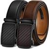 BULLIANT Cinture Uomo 2 Pack Cintura a Scatto Scorrente Regolabile per Uomo Pantaloni Eleganti Casuali Oxfords 3.5 cm Tagliata per Adattarsi