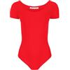 janisramone® Body da ginnastica a maniche corte per ragazze e bambine | Morbido tessuto in microfibra, vestibilità elastica confortevole, classico scollo rotondo, body a maniche corte