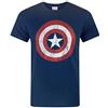 Marvel Maglietta da Uomo Captain America Distressed Shield