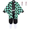 Satdflie Demon Slayer Cosplay Costume Kimono Robe Suit con cintura Set completo uniforme Natale Outfit Anime Fans Regalo