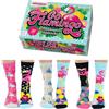 United Oddsocks - 3 Paia Di Calze Spaiate Da Donna - Modello: Go Flamingo | Taglia 37 - 42, Calzini Divertenti e Colorati da Abbinare, Idea Regalo di Compleanno o Natale per Donna