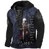 MaroYanYML Felpe con Cappuccio Stringate da Uomo Cavalieri Templari Felpe Felpa Pullover invecchiata Stampata in 3D Top