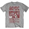 AC/Dc Unisex T-Shirt: Highway To Hell World Tour 1979/1980 (Grigio)