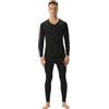 Jamron Uomo Set di Biancheria Intima Termica in Cotone Elasticizzato Scollo a V/Girocollo Maglia a Maniche Lunghe & Calzamaglia Termica (S-4XL)
