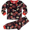 Marvel Spiderman And Iron Man Super Morbido Pigiama a Maniche Lunghe, Red/Black, Nero