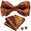 Barry.Wang Papillon a righe Paisley da uomo in seta pre-annodato papillon tascabile gemelli quadrati set formale festa di nozze ballo