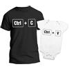 t-shirteria Tshirteria Coppia Maglietta e Body Neonato Intimo da Giorno 100% Cotone, Leggere e Traspiranti Stampa AntiScolorimento (Control C V)