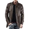 Kobilee Giacca Pelle Uomo Aviatore Motociclista 4 Stagioni Giacca Pelle Giubbino Biker Leggera Elegante Giacca Invernale Bomber Regular Fit Giacca Moto Vintage Marrone Giubbotto Invernale Giubbotto Moto