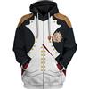 Huateng Felpa con Cappuccio dell'uniforme dell'Esercito Storico Realistico Costume coloniale Stampa 3D Felpa con Cappuccio di Figura storica