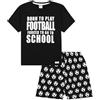 thepyjamafactory Ragazzi Corto Born To Play Football Forced To Go To School in Cotone Pigiama