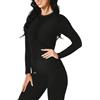 MEETYOO Intimo Termico Donna Traspirante Set Pantaloni e Maglia Termica Donna Biancheria Intima Termica per Sci Sport Elastica e Asciugatura Rapida
