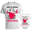 bubbleshirt Coppia T-Shirt Maglietta Personalizzabile papà Body Padre Figlio Buona Prima Festa Motociclista Papasauro Gamer Divertente Bodino Divertente per Uso diurno
