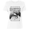 Led Zeppelin T Shirt Nero Flames Band Logo Nuovo Ufficiale da Donna Skinny Fit