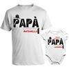 bubbleshirt Coppia T-Shirt Maglietta Personalizzabile papà Body Padre Figlio Buona Prima Festa Motociclista Papasauro Gamer Divertente Bodino Divertente per Uso diurno