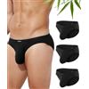 Casey Kevin Slip Uomo bambù Confezione da 3 Slip Basic Intimo Mutande,S-XXL | Slip Sportivi Uomo, Traspiranti, Comodi, Morbidi, Senza Etichetta, Vita Bassa, Per Quotidiana Sport Fitness Lavoro Relax