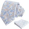 Alizeal Cravatta e fazzoletto da uomo, 8 cm, motivo floreale colorato, con fazzoletto quadrato