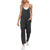 Cegerne Salopette Donna Estiva Larga Senza Maniche Tuta Intera Jumpsuit Premaman Casual da Lavoro Giardino con Tasche Grandi, Grigio scuro, S