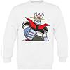 Social Crazy Felpa Girocollo Bambino Ragazzo Basic Top qualità Top vestibilità - Mazinga Z - novità Fashion Divertenti Humor Made in Italy (Bianco, 3-4 Anni)