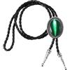 PATIKIL Bolo Tie Uomo, Cravatta Western Cowboy In Pelle Collana Bolo Tie In Agata Cravatta Con Corda In Pelle Di Manzo Per Donna Uomo Costume Accessori Vintage Tradizionali, Verde