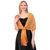 LumiSyne Donna Scialle Stola Metallici Scintillanti Con Fibbia Ad Anello Tinta Unita Glitter Nappe a Frange Foulard Lunga Leggero Stola Elegante Per Abito Da Sera Sposa Matrimonio Cerimonia Festa