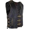 MDM Gilet Moto Uomo In Pelle Vera - Gilet Pelle Uomo - Smanicato Moto - Giubbotto Biker O Giacca Pelle Senza Maniche
