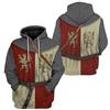 kewing Uniforme dell'Esercito Storico Realistico Stampa 3D Costume coloniale Figura storica Costume Cosplay Felpa con Cappuccio da Cavaliere