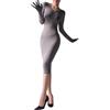 HTRUIYATY Bodystocking Donna Collant Sheer Camicia da Notte Sexy Pigiama Trasparente Bodycon Dress Bodystocking 120 Denier